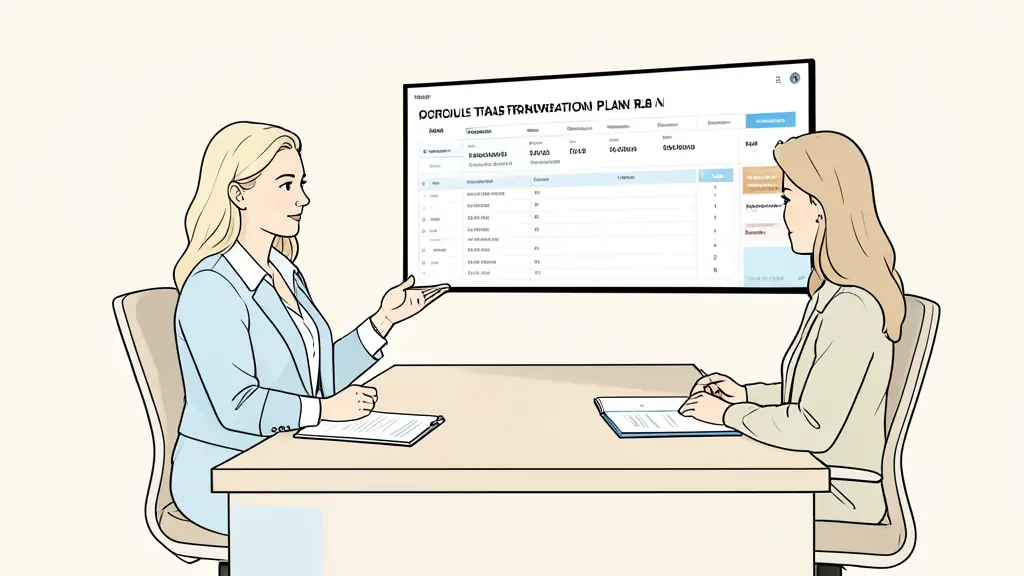 Senior hospitality advisor presenting a portfolio transformation plan to hotel owners, financial model open on a conference table, multi-property performance dashboard projected without readable text